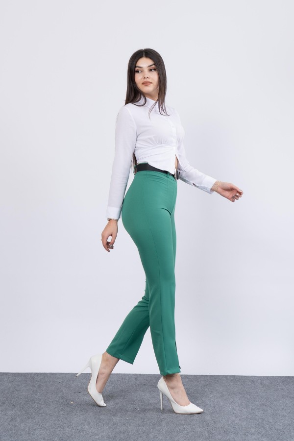 Trend PAÇASI YIRTMAÇLI KEMERLİ KALEM PANTOLON 3878 Trend PAÇASI YIRTMAÇLI KEMERLİ KALEM PANTOLON 3878