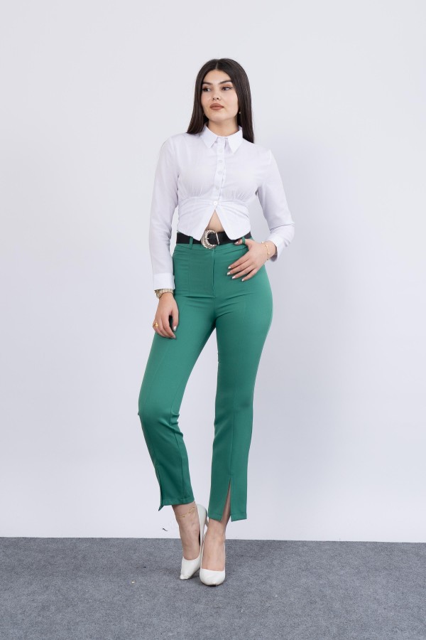 Trend PAÇASI YIRTMAÇLI KEMERLİ KALEM PANTOLON 3878 Trend PAÇASI YIRTMAÇLI KEMERLİ KALEM PANTOLON 3878