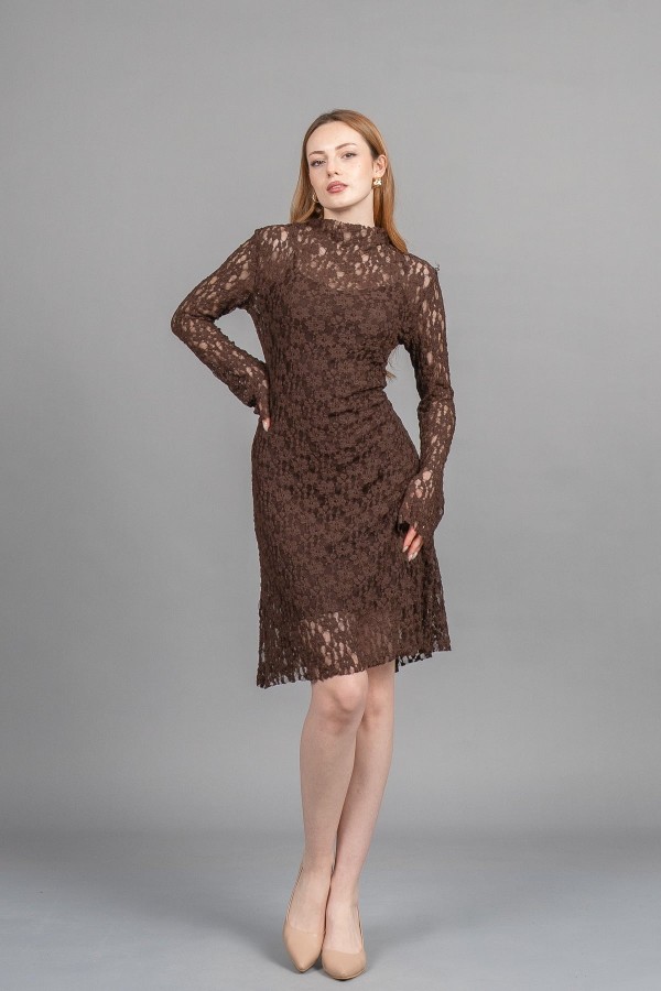 Trend Tül Mini Elbise – Premium Astarlı Form 50359