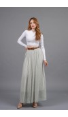Tül Şifon İçi Astarlı Maxi Etek 6857