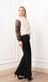 Urban Luxe Deri Kollu Peluş Kaban 2606 Urban Luxe Deri Kollu Peluş Kaban 2606