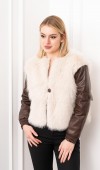 Urban Luxe Deri Kollu Peluş Kaban 2606 Urban Luxe Deri Kollu Peluş Kaban 2606