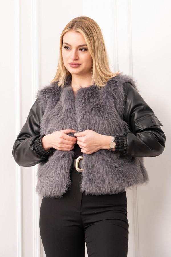 Urban Luxe Deri Kollu Peluş Kaban 2606