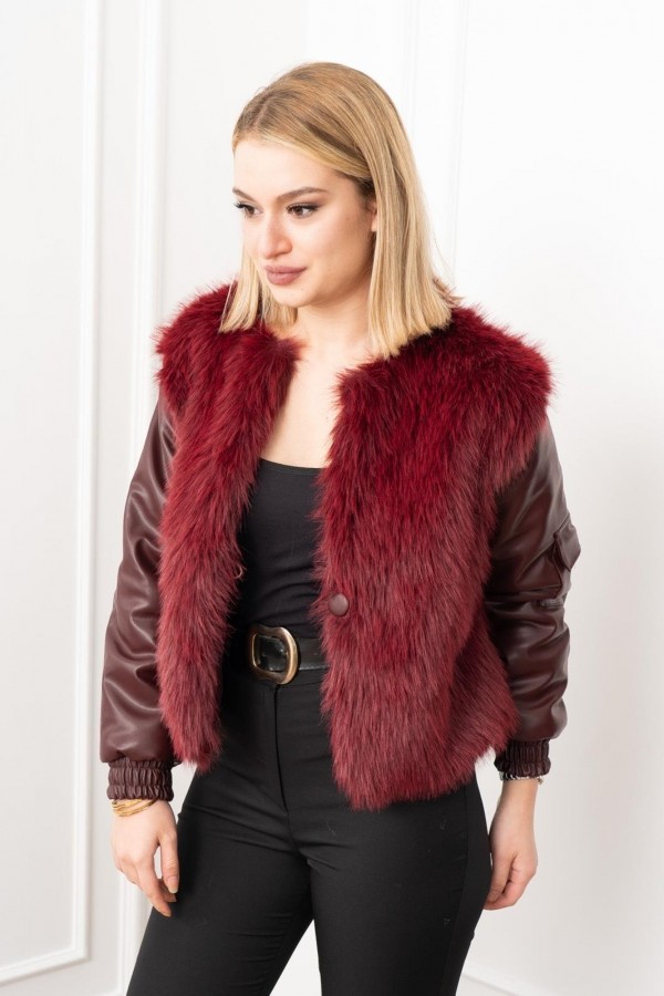 Urban Luxe Deri Kollu Peluş Kaban 2606 Urban Luxe Deri Kollu Peluş Kaban 2606