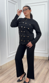 Valeria Gold Düğme Detaylı Fermuarlı Triko Takım P092 STD