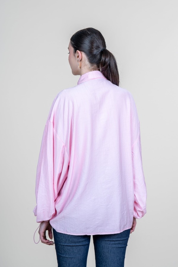 Ön VE Kol İp Büzgü Detaylı Oversize Trend Gömlek 70070 STN Ön VE Kol İp Büzgü Detaylı Oversize Trend Gömlek 70070 STN