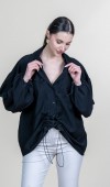 Ön VE Kol İp Büzgü Detaylı Oversize Trend Gömlek 70070 STN Ön VE Kol İp Büzgü Detaylı Oversize Trend Gömlek 70070 STN