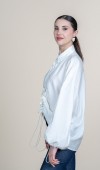 Ön VE Kol İp Büzgü Detaylı Oversize Trend Gömlek 70070 STN Ön VE Kol İp Büzgü Detaylı Oversize Trend Gömlek 70070 STN