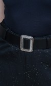 Velina Beli Lastikli Simli Pantolon - Siyah Velina Beli Lastikli Simli Pantolon - Siyah
