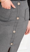 Velora Signature Wool Slit Skirt