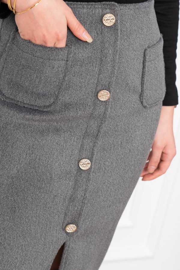Velora Signature Wool Slit Skirt