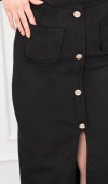 Velora Signature Wool Slit Skirt