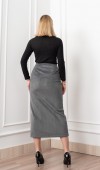 Velora Signature Wool Slit Skirt