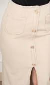 Velora Signature Wool Slit Skirt