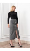 Velora Signature Wool Slit Skirt