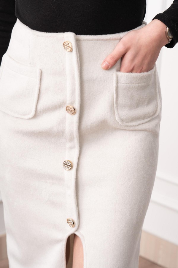 Velora Signature Wool Slit Skirt