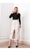 Velora Signature Wool Slit Skirt