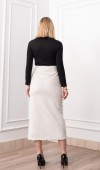 Velora Signature Wool Slit Skirt