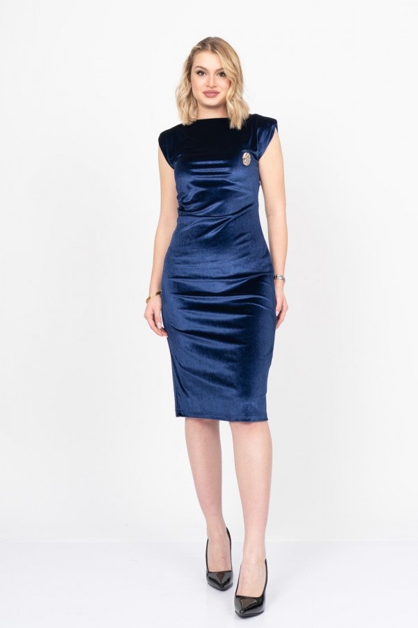 Velvet Sculpt Draped Evening Dress – Kadife Drapeli Premium Gece Elbisesi 50348