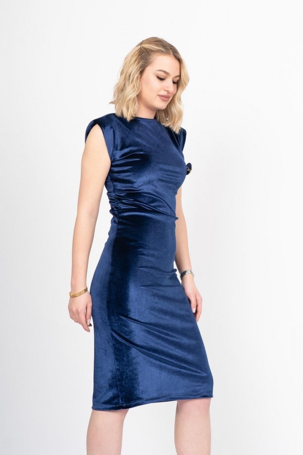 Velvet Sculpt Draped Evening Dress – Kadife Drapeli Premium Gece Elbisesi 50348 Velvet Sculpt Draped Evening Dress – Kadife Drapeli Premium Gece Elbisesi 50348