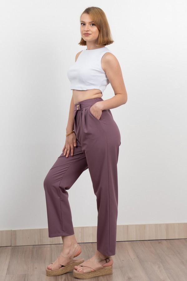 Verev Beli Lastikli Kumaş Pantolon 30228 Verev Beli Lastikli Kumaş Pantolon 30228