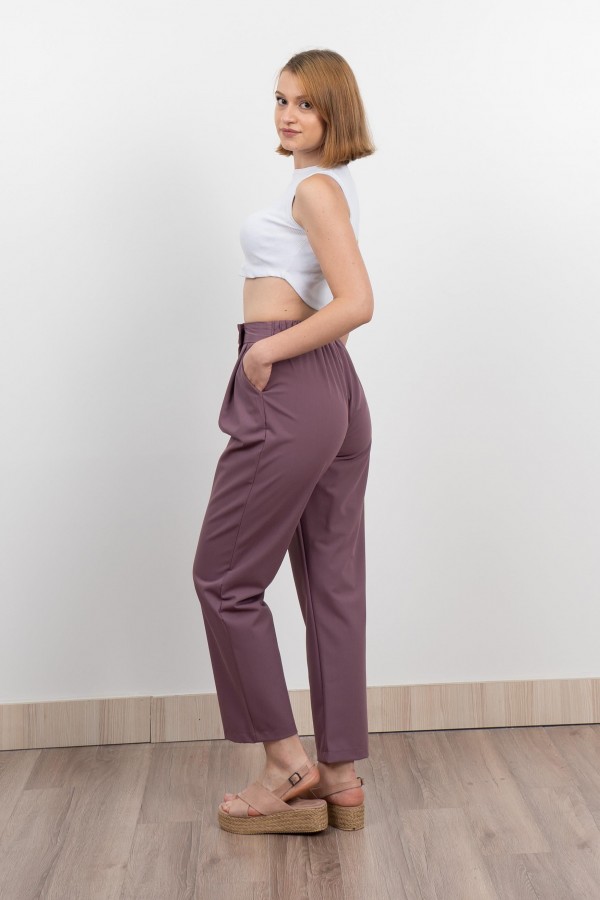 Verev Beli Lastikli Kumaş Pantolon 30228 Verev Beli Lastikli Kumaş Pantolon 30228