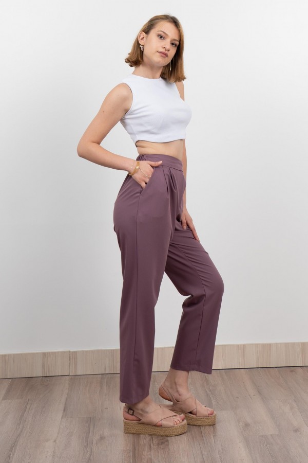 Verev Beli Lastikli Kumaş Pantolon 30228 Verev Beli Lastikli Kumaş Pantolon 30228