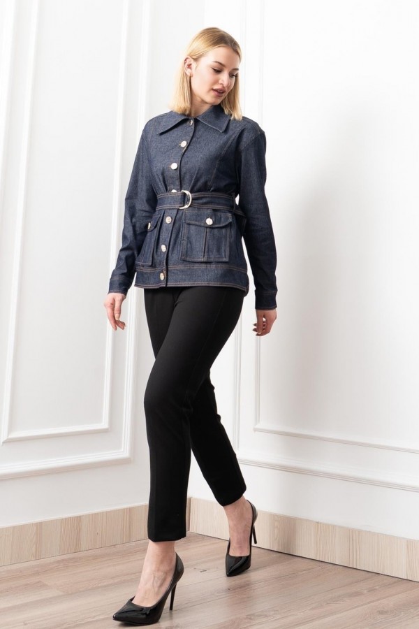 Vina Belted Denim Dream Ceket 8621 Vina Belted Denim Dream Ceket 8621