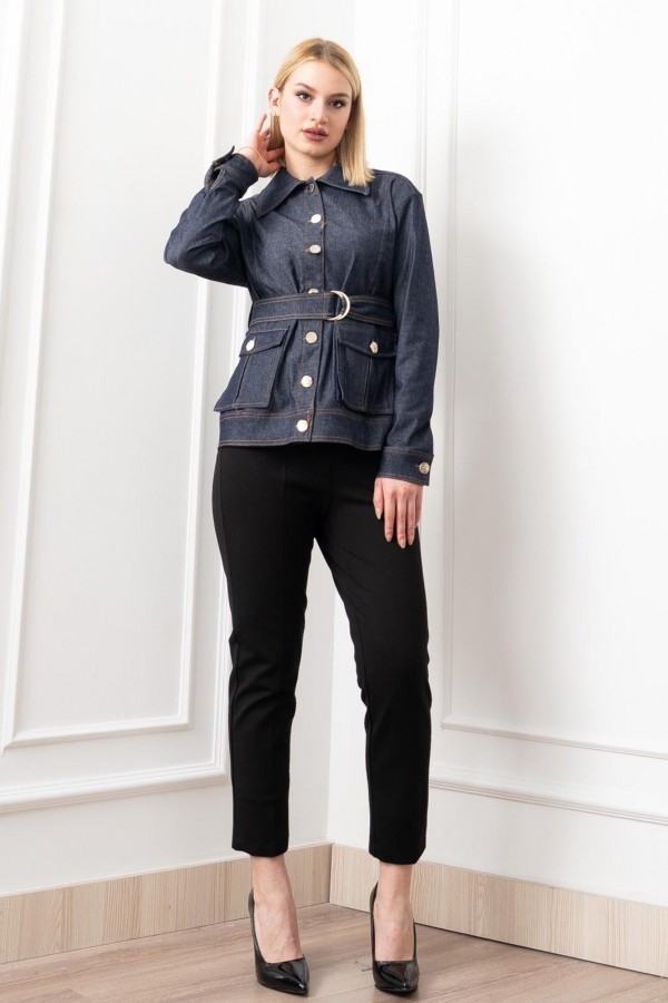 Vina Belted Denim Dream Ceket 8621 Vina Belted Denim Dream Ceket 8621